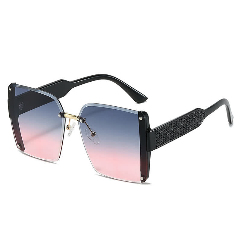 Square Frame Oversized Rimless Sunglasses
