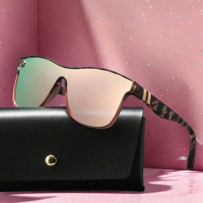 Women's Streamlined Sunglasses, Summer Personality Coating Gradient Reflective Oversized Sunglasses