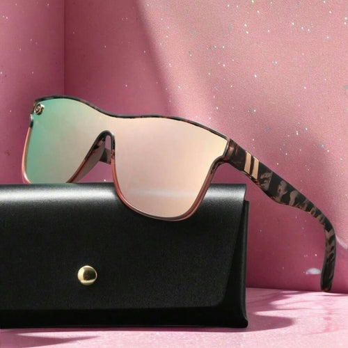 Women's Streamlined Sunglasses, Summer Personality Coating Gradient Reflective Oversized Sunglasses
