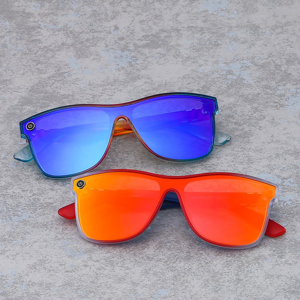 Women's Streamlined Sunglasses, Summer Personality Coating Gradient Reflective Oversized Sunglasses