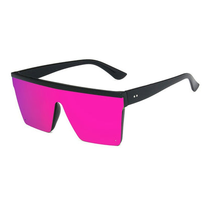Trendy Large Frame One-piece Street Style Driving Retro Sunglasses
