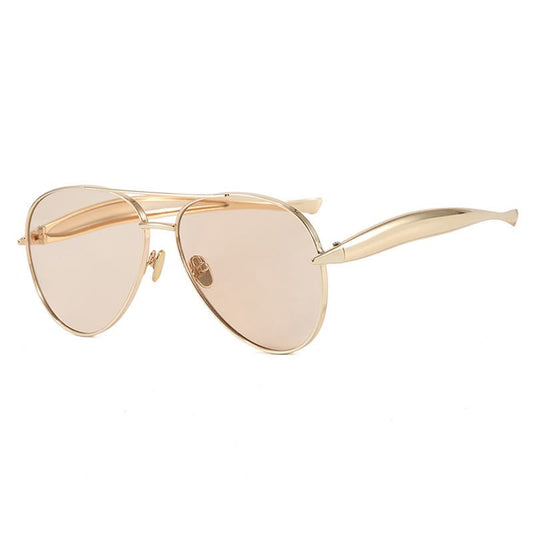 Vintage Double Bridges Aviator Frame Sunglasses
