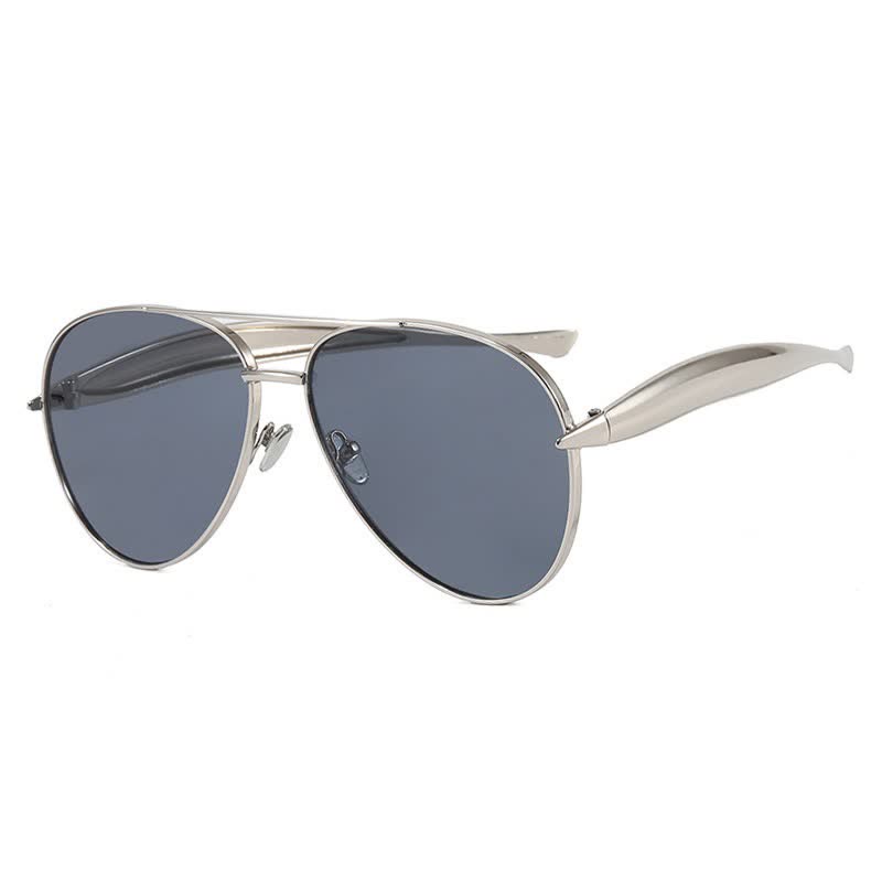 Vintage Double Bridges Aviator Frame Sunglasses