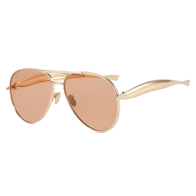Vintage Double Bridges Aviator Frame Sunglasses