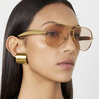 Vintage Double Bridges Aviator Frame Sunglasses
