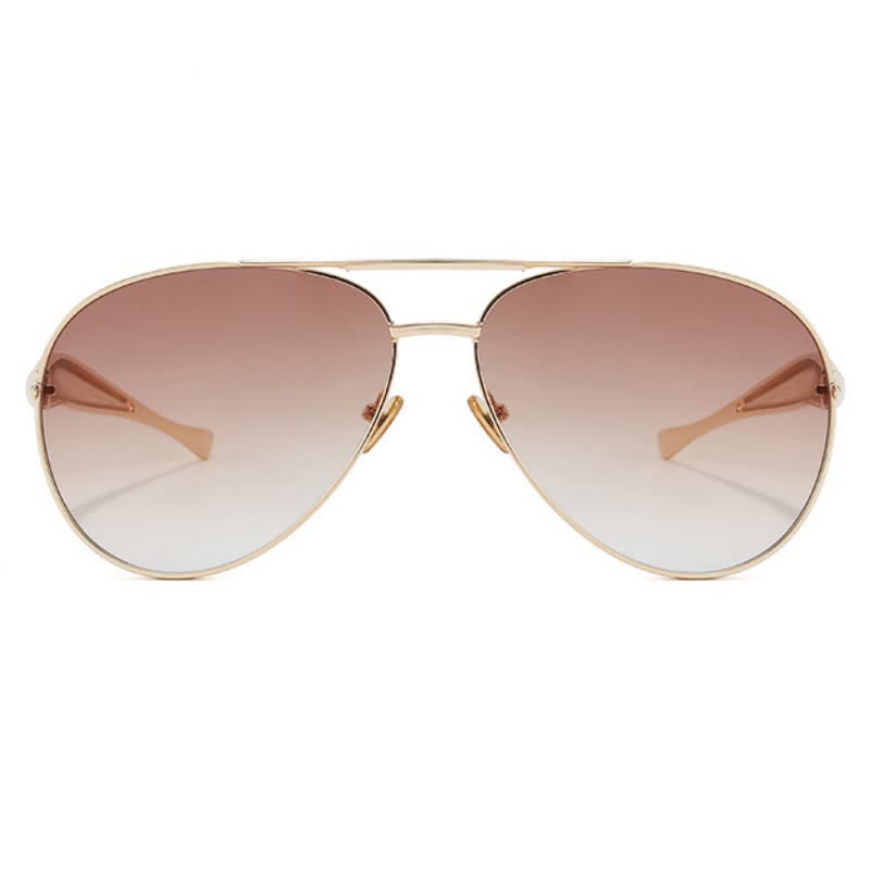 Vintage Double Bridges Aviator Frame Sunglasses