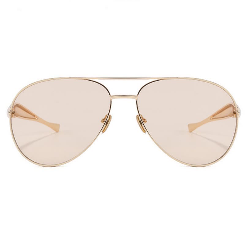 Vintage Double Bridges Aviator Frame Sunglasses