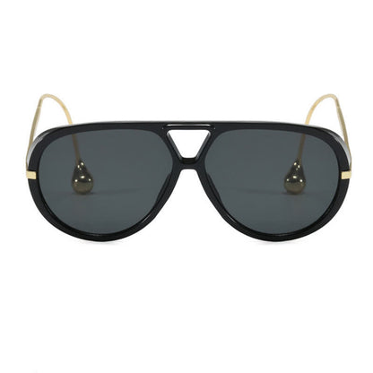 Double Bridges Metal Temples Aviator Sunglasses