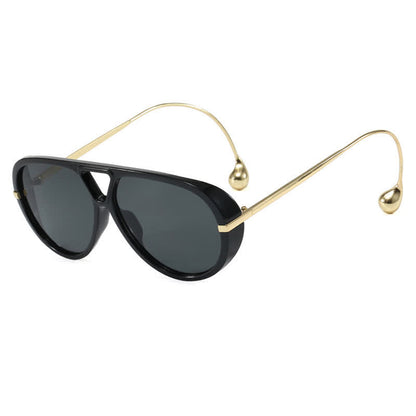 Double Bridges Metal Temples Aviator Sunglasses