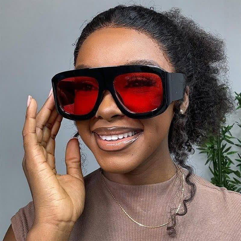Oversized Square Frame Hipster Sunglasses