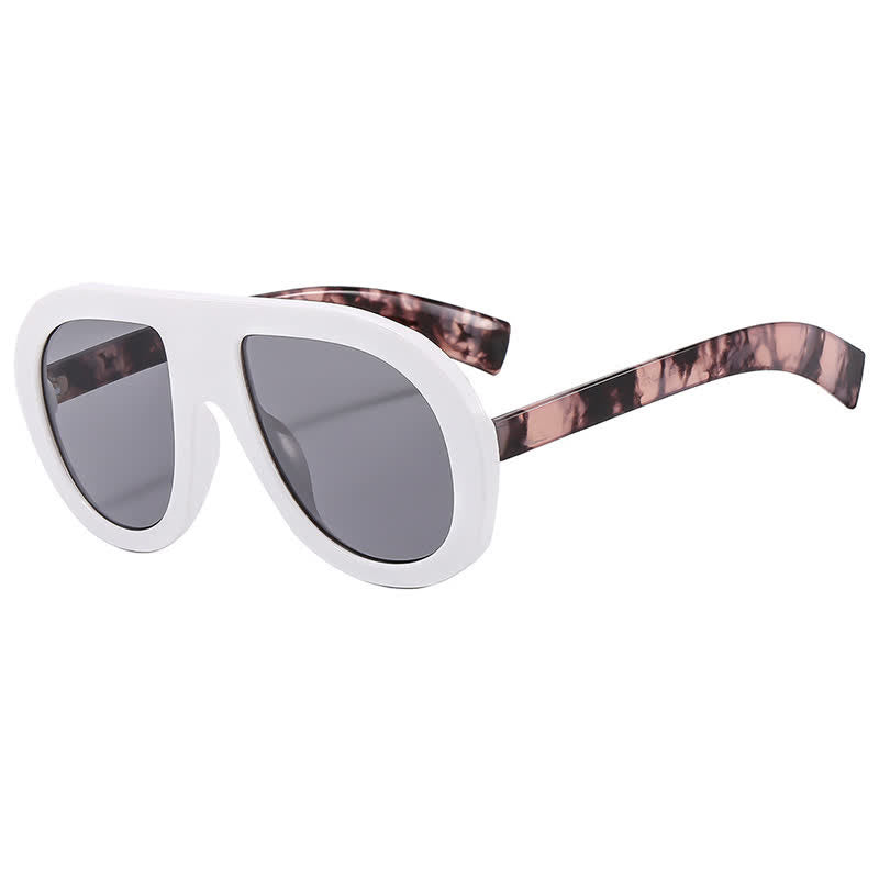 Oversized Frame Hipster Aviator Sunglasses