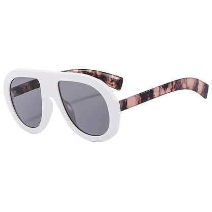 Oversized Frame Hipster Aviator Sunglasses