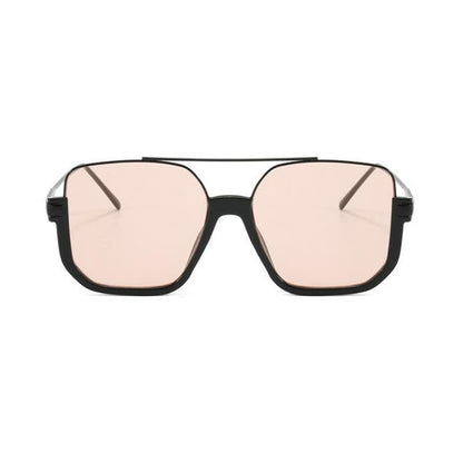 Unisex Double Bridges Square Frame Semi-Rimless Sunglasses