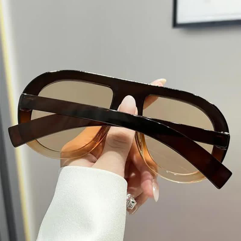 Oversized Frame Hipster Aviator Sunglasses