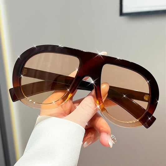 Oversized Frame Hipster Aviator Sunglasses