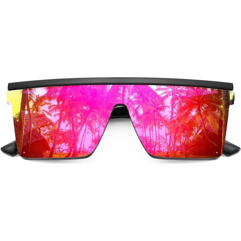 Trendy Large Frame One-piece Street Style Driving Retro Sunglasses