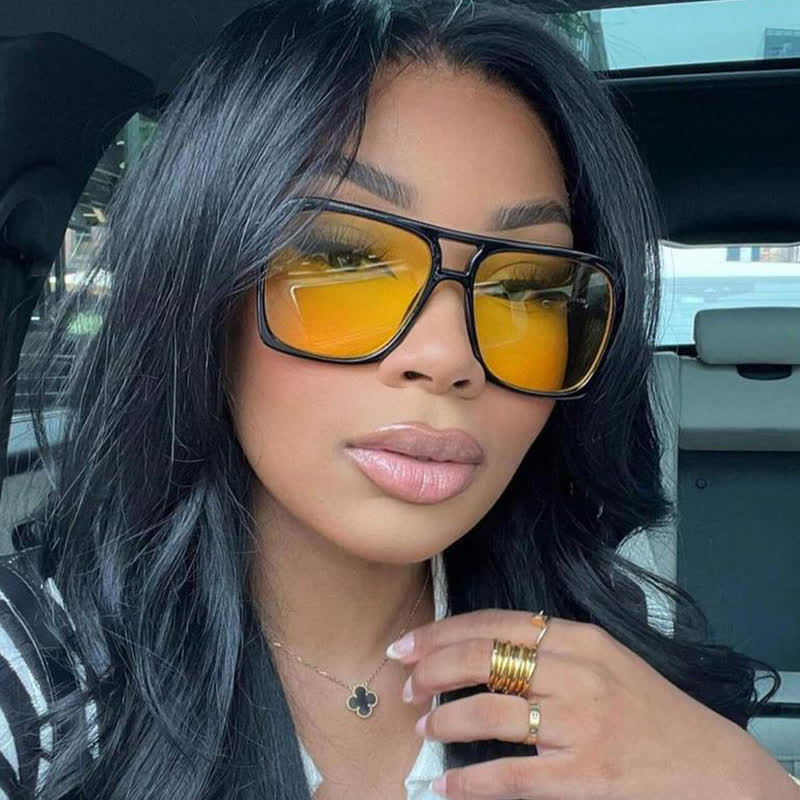 Double Bridges Square Frames Retro-Vintage Sunglasses