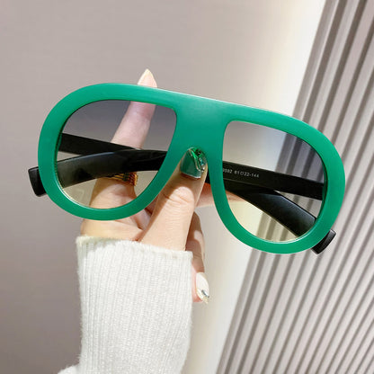 Oversized Frame Hipster Aviator Sunglasses