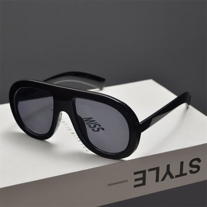 Oversized Frame Hipster Aviator Sunglasses