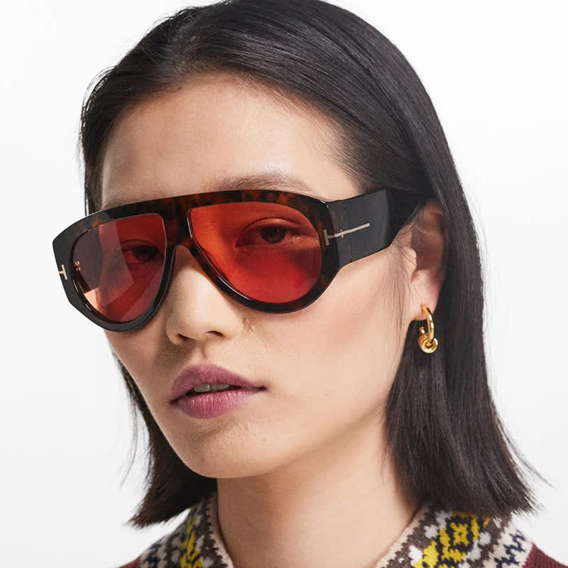 'T' Design Toad Frame Aviator Sunglasses