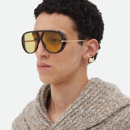 Double Bridges Metal Temples Aviator Sunglasses