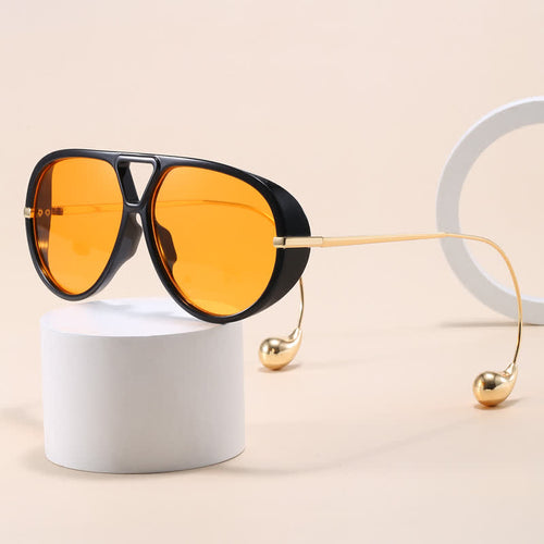 Double Bridges Metal Temples Aviator Sunglasses