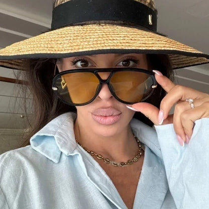 Fashion Double Bridges Aviator Sunglasses