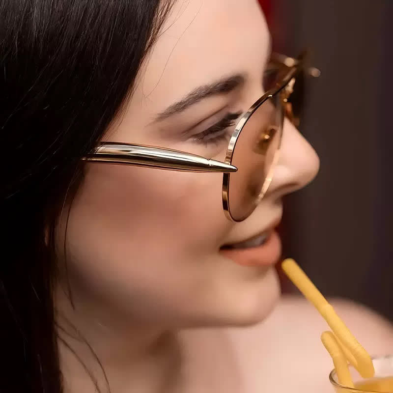 Vintage Double Bridges Aviator Frame Sunglasses