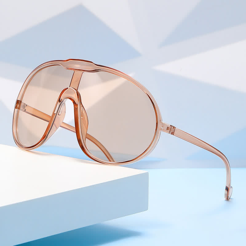 One Piece Oversized Aviator Sunglasses
