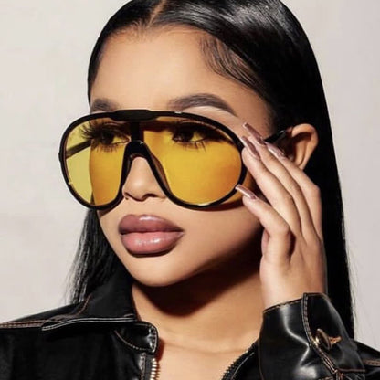 One Piece Oversized Aviator Sunglasses