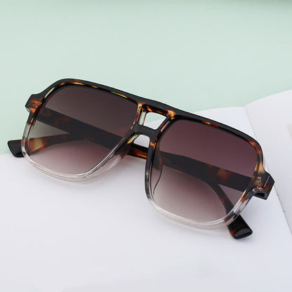 Double Bridges Square Frame Vintage Sunglasses