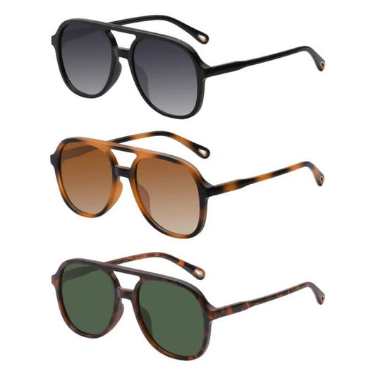 Retro-Vintage Double Bridges Polarized Aviator Sunglasses