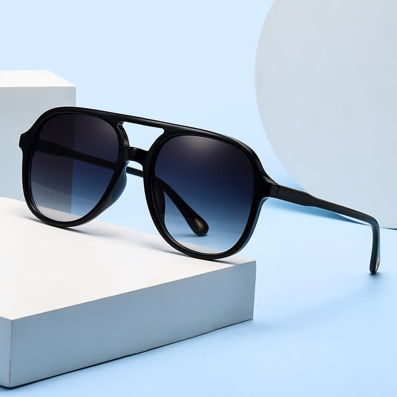 Retro-Vintage Double Bridges Polarized Aviator Sunglasses