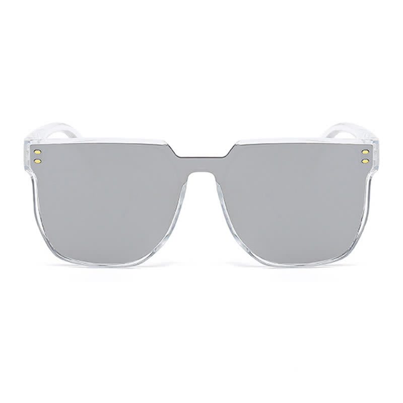 Mirror Lens Square Frame Driving Sunglasses