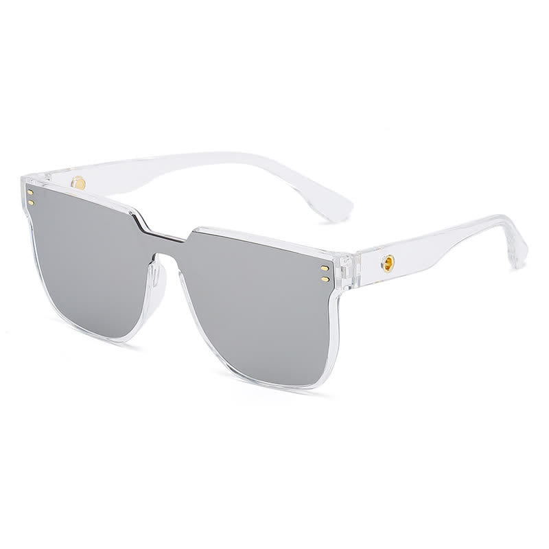 Mirror Lens Square Frame Driving Sunglasses