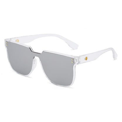 Mirror Lens Square Frame Driving Sunglasses