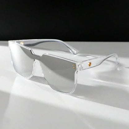 Mirror Lens Square Frame Driving Sunglasses