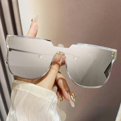 Mirror Lens Square Frame Driving Sunglasses