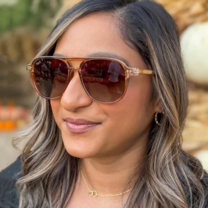 Double Bridges Polarized Aviator Sunglasses