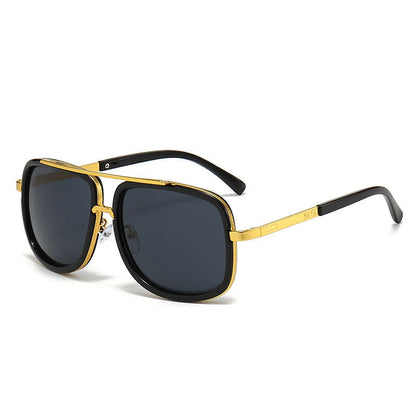Aviator Double Bridges Frame Brown Ombre Tinted Sunglasses