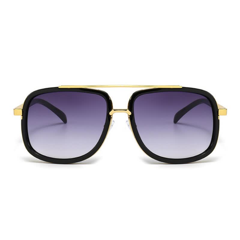Aviator Double Bridges Frame Brown Ombre Tinted Sunglasses