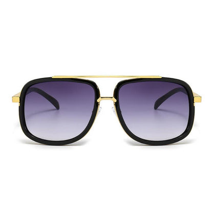 Aviator Double Bridges Frame Brown Ombre Tinted Sunglasses