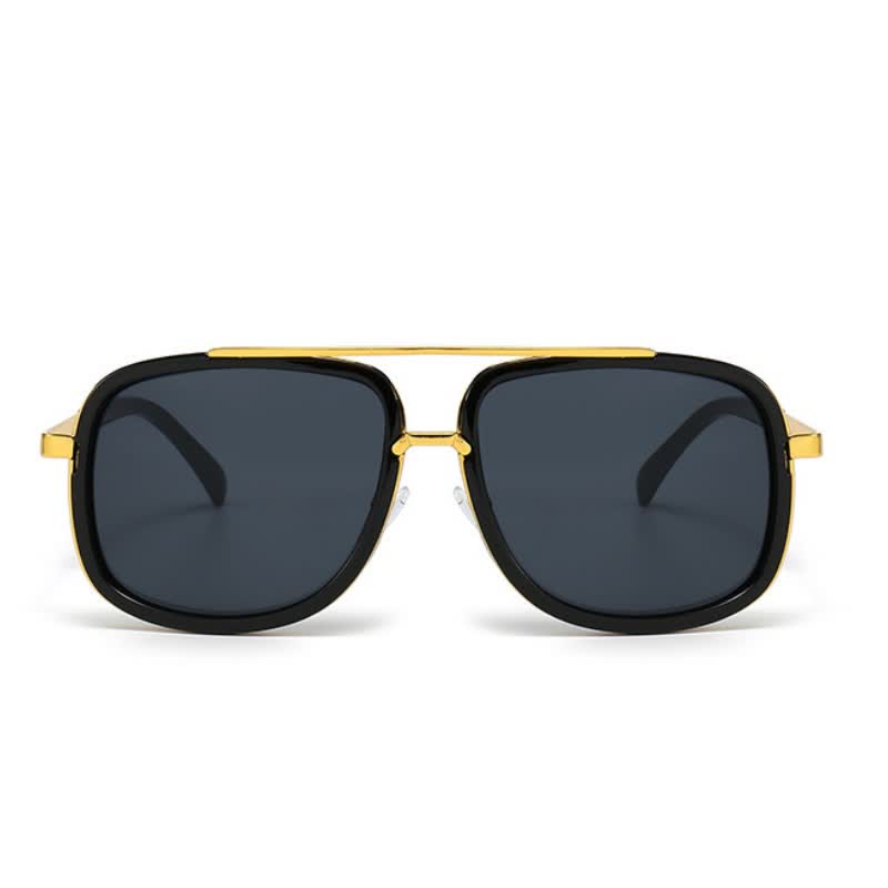 Aviator Double Bridges Frame Brown Ombre Tinted Sunglasses