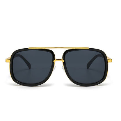 Aviator Double Bridges Frame Brown Ombre Tinted Sunglasses