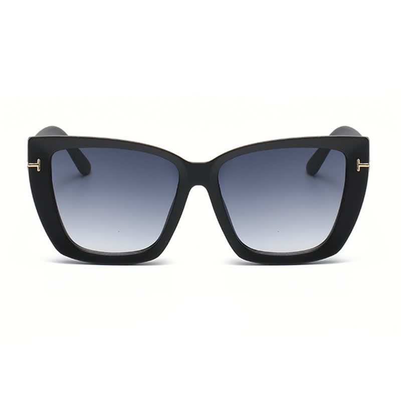 'T' Design Square Frame Oversized Sunglasses