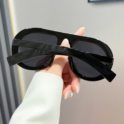 Oversized Frame Hipster Aviator Sunglasses