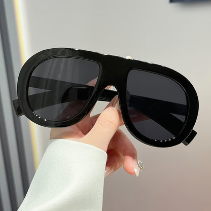 Oversized Frame Hipster Aviator Sunglasses