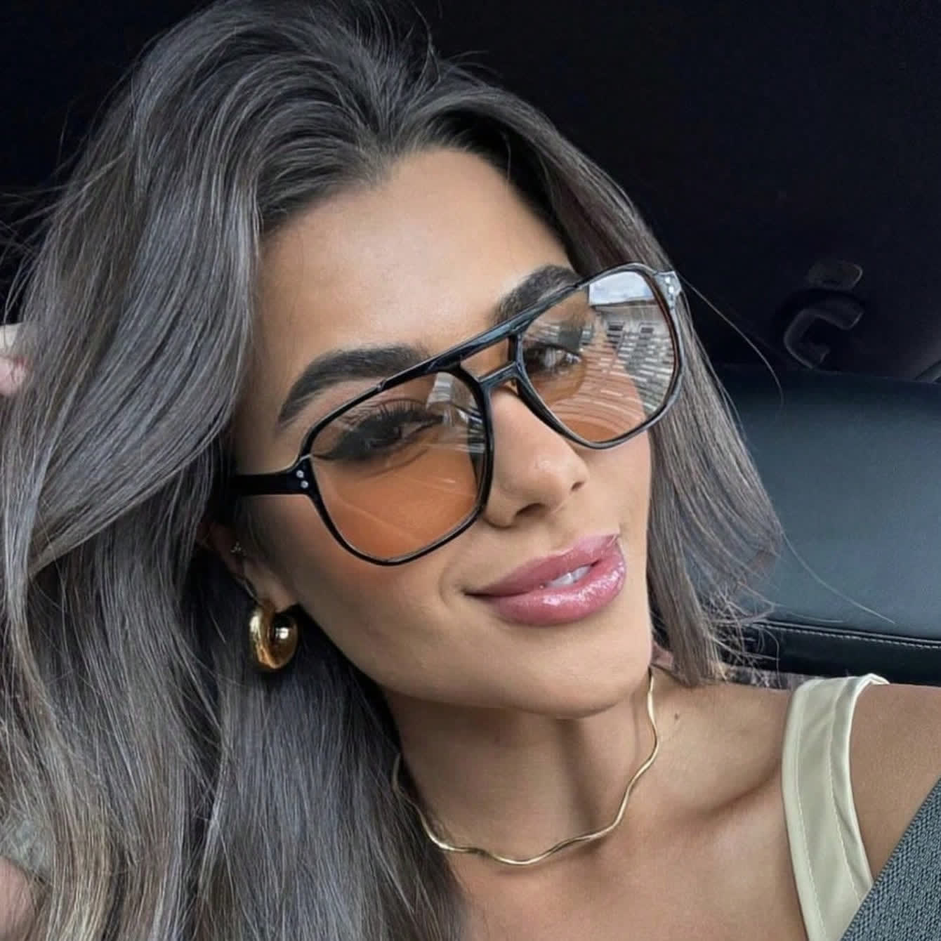 Vintage Double Bridges Tinted Aviator Sunglasses