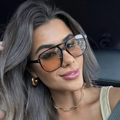 Vintage Double Bridges Tinted Aviator Sunglasses