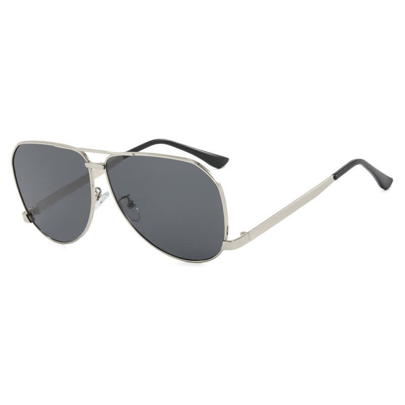 Double Bridges Metal Temples Aviator Sunglasses